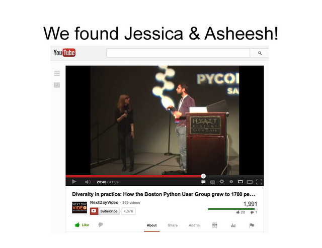 We found Jessica & Asheesh!
