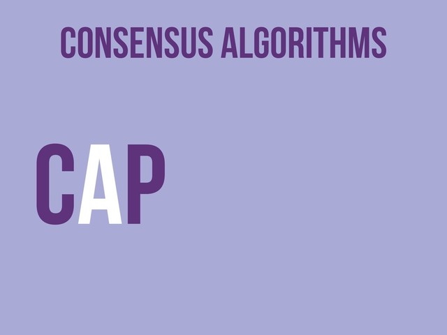 Consensus Algorithms
CAP

