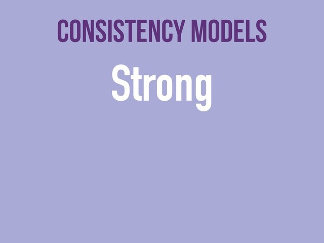Consistency models
Strong
