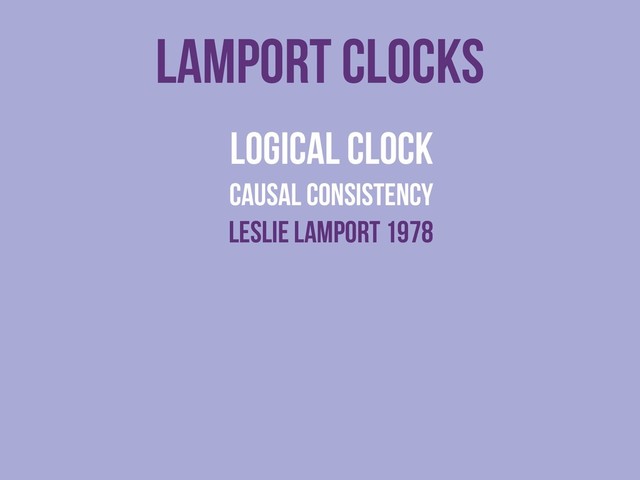 lamport clocks
logical clock
causal consistency
Leslie lamport 1978

