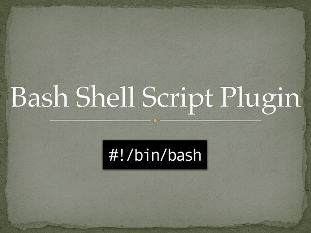 Bash Shell Script Plugin
