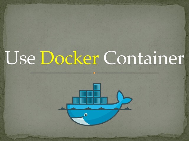 Use Docker Container
