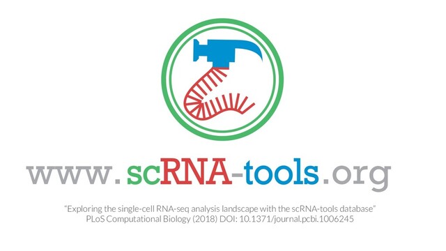 www. .org
“Exploring the single-cell RNA-seq analysis landscape with the scRNA-tools database”
PLoS Computational Biology (2018) DOI: 10.1371/journal.pcbi.1006245
