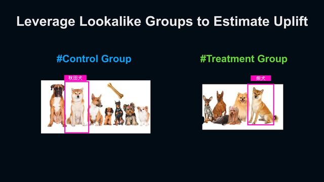 #Control Group #Treatment Group
Leverage Lookalike Groups to Estimate Uplift

