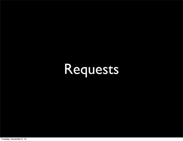 Requests
Tuesday, November 5, 13
