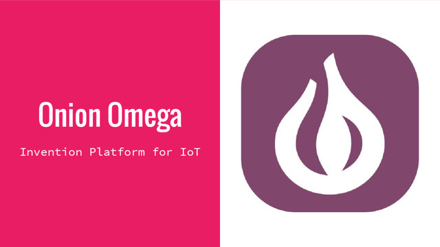 Onion Omega
Invention Platform for IoT
