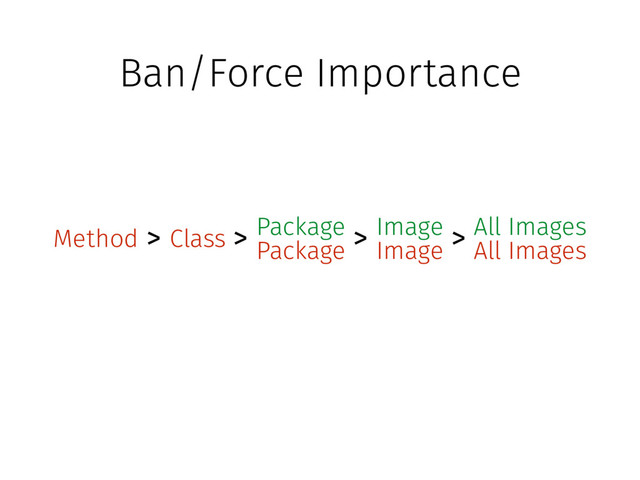 Class
Method > > > >
Package
Package Image
Image
All Images
All Images
Ban/Force Importance
