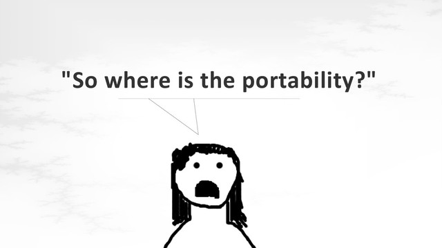 "So where is the portability?"
