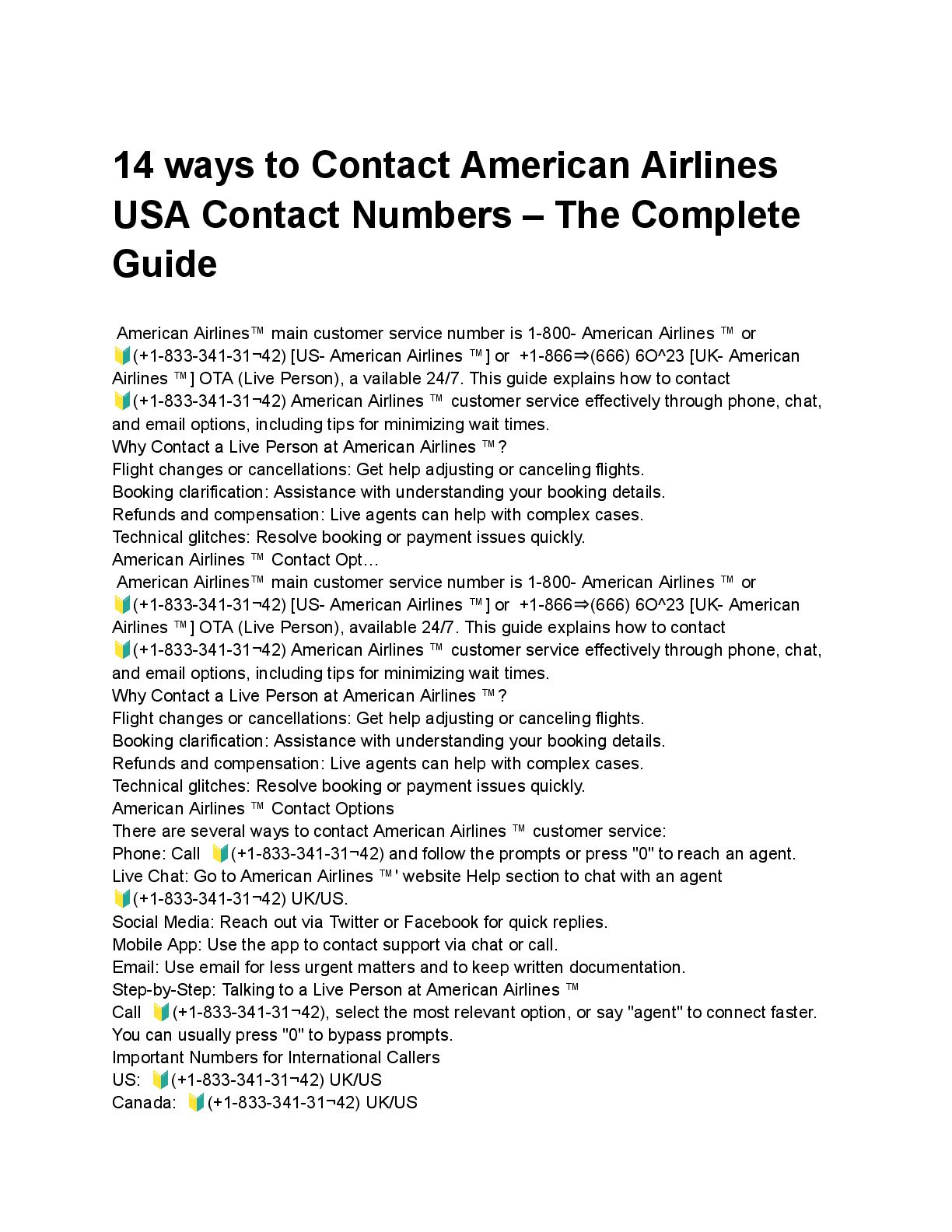 American airlines ®️ Customer ®️ USA Contact Numbers: Complete 2025 Support Guide - Speaker Deck