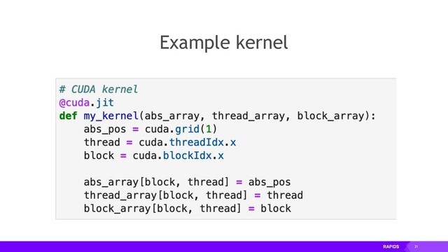 31
Example kernel
