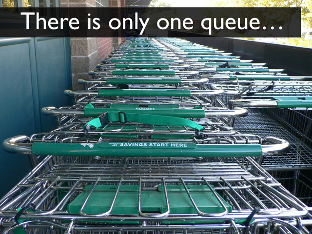 There is only one queue…
