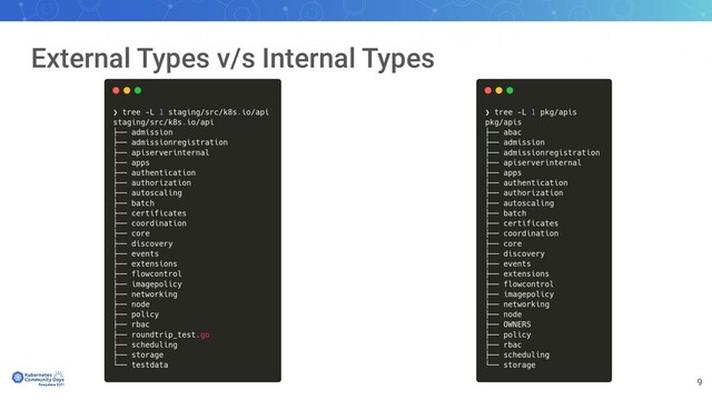 9
External Types v/s Internal Types
