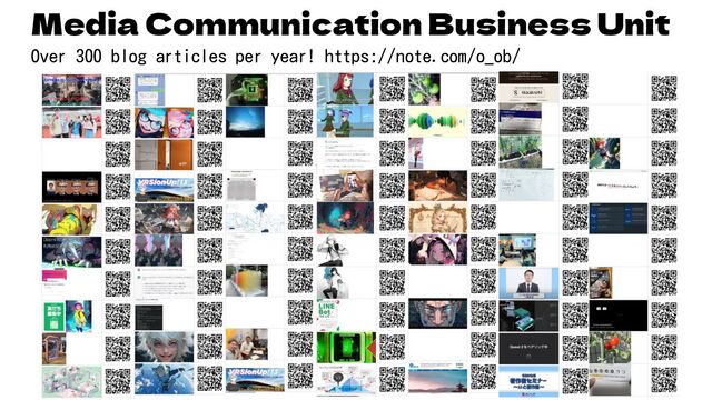 Media Communication Business Unit
Over 300 blog articles per year! https://note.com/o_ob/
