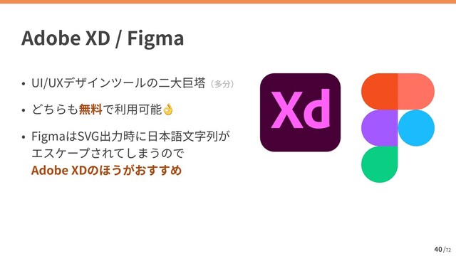 /
72
UI/UX


👌


Figma SVG
 
 
Adobe XD
40
Adobe XD / Figma
