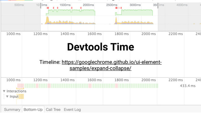 Devtools Time
Timeline: https://googlechrome.github.io/ui-element-
samples/expand-collapse/
