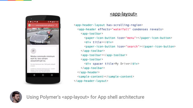 Using Polymer’s  for App shell architecture

