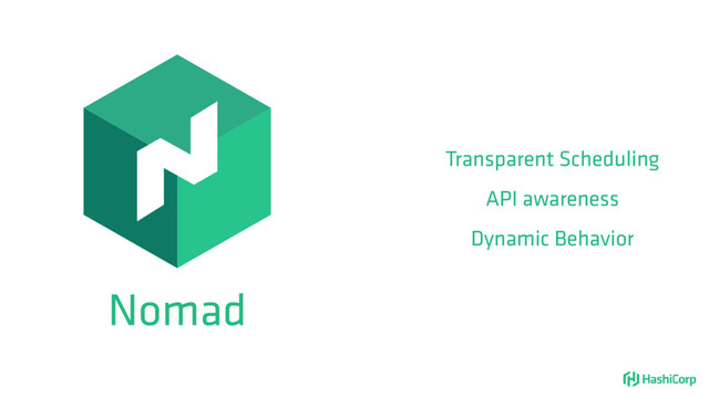 Nomad
Transparent Scheduling
API awareness
Dynamic Behavior
