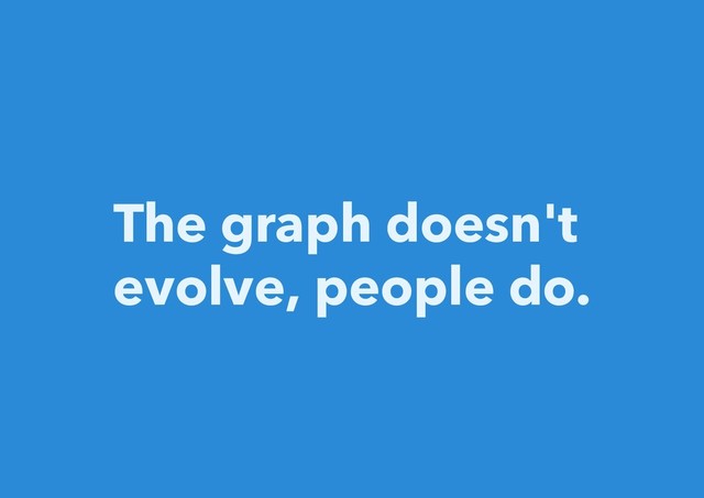 The graph doesn't
evolve, people do.
