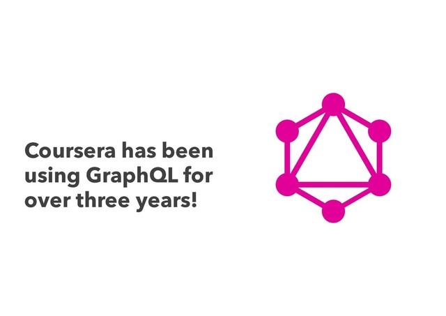 Coursera has been
using GraphQL for
over three years!

