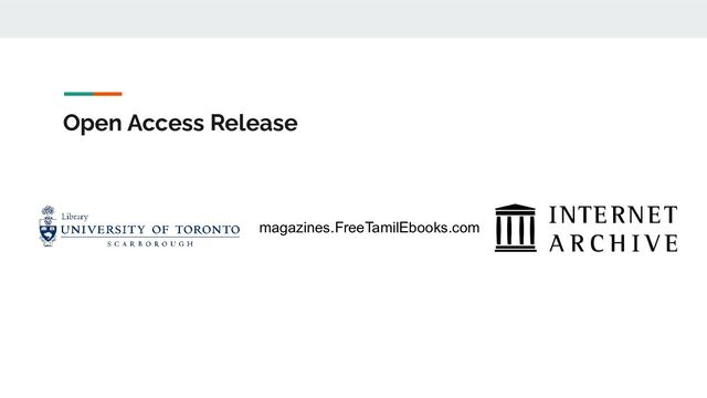 Open Access Release
magazines.FreeTamilEbooks.com
