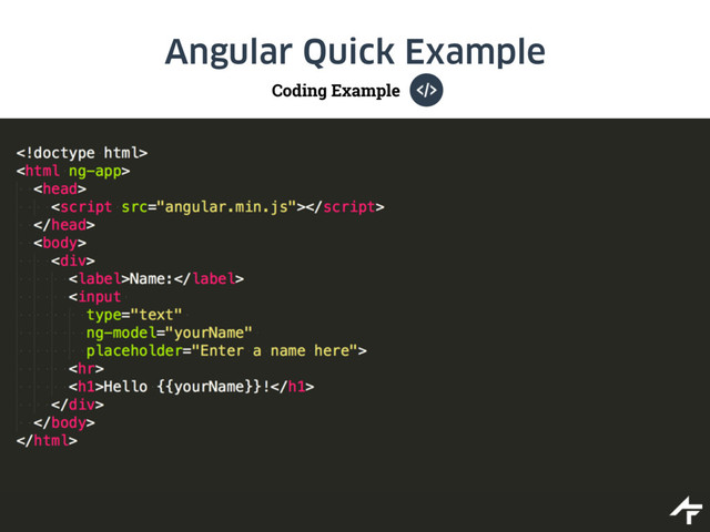 Coding Example
Angular Quick Example
