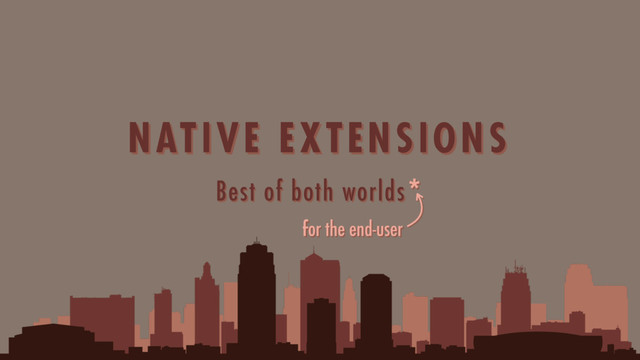 Best of both worlds*
NATIVE EXTENSIONS
for the end-user
