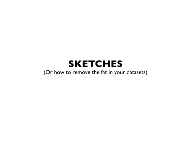 SKETCHES
	

(Or how to remove the fat in your datasets)
	

