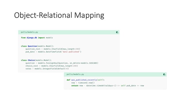 Object-Relational Mapping
