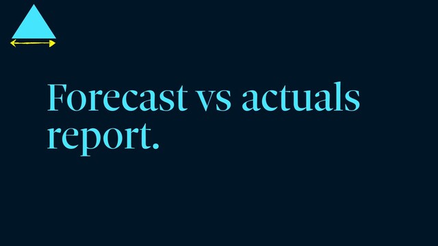 Forecast vs actuals
report.
