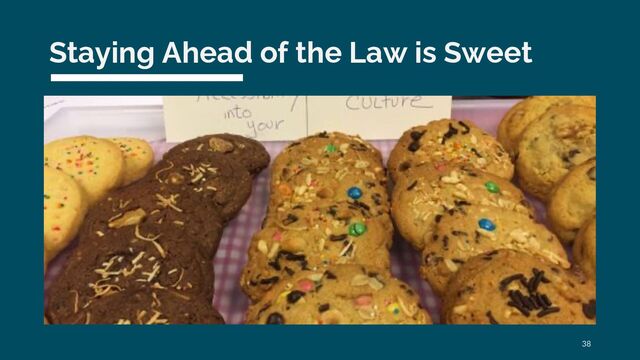 Staying Ahead of the Law is Sweet
38
