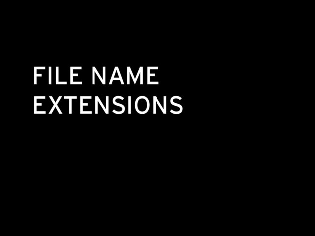 FILE NAME
EXTENSIONS
