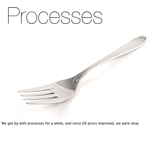 Processes
We got by with processes for a while, and since OS procs improved, we were okay
