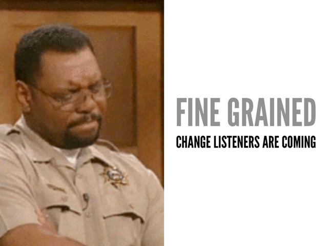 FINE GRAINED
CHANGE LISTENERS ARE COMING
