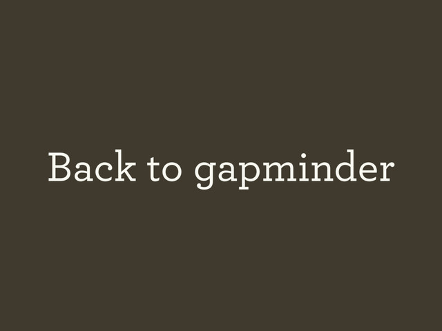 Back to gapminder
