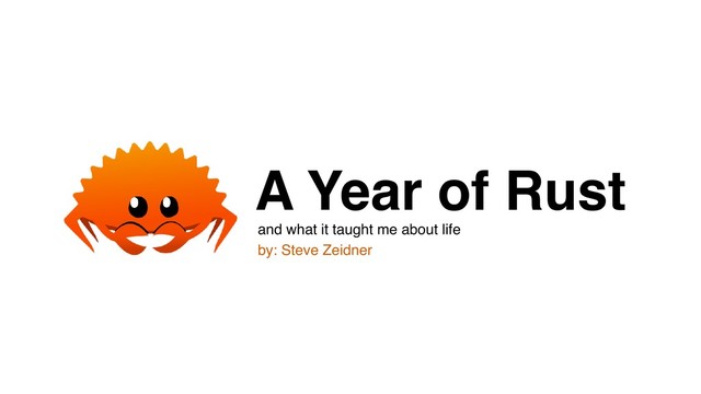 A Year of Rust
and what it taught me about life
by: Steve Zeidner
