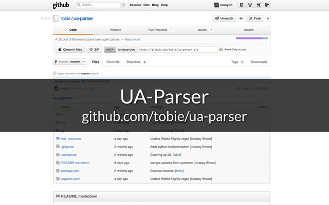 UA-Parser
github.com/tobie/ua-parser
