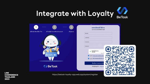 Integrate with Loyalty
https://betask-loyalty-app.web.app/system/register
