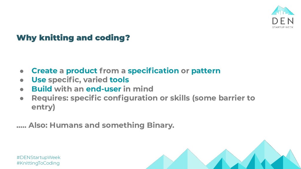A Binary Transformation from Knitting to Coding - Speaker Deck