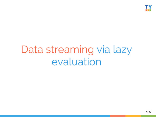Data streaming via lazy
evaluation	  
105
