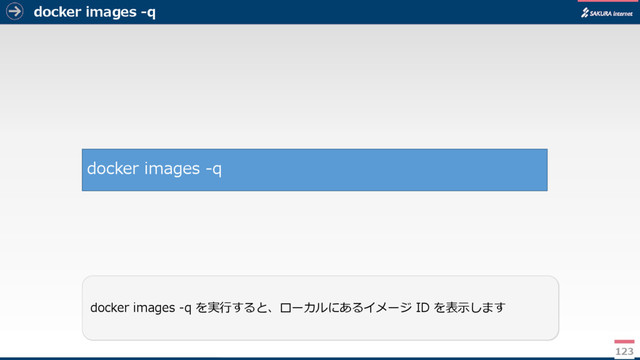 docker images -q
123
docker images -q を実行すると、ローカルにあるイメージ ID を表示します
docker images -q
