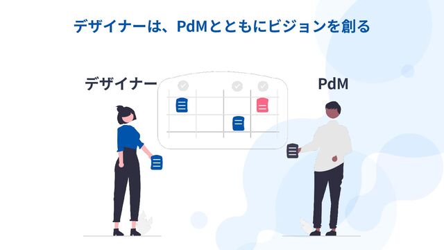 デザイナーは、PdMとともにビジョンを創る
デザイナー PdM
