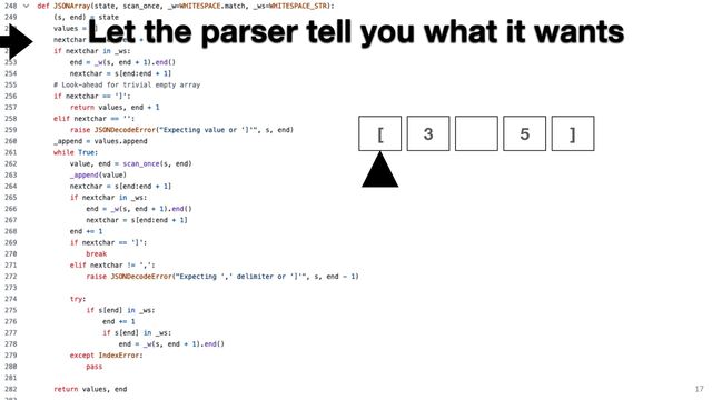 17
Let the parser tell you what it wants
[ 3 5 ]
