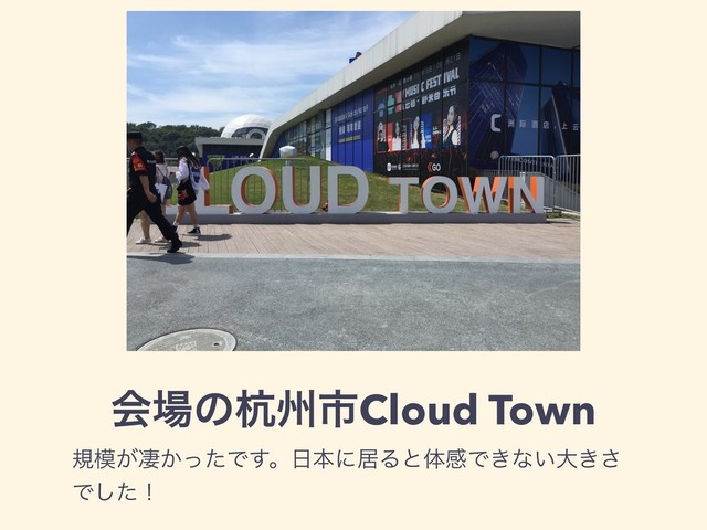 ձ৔ͷߌभࢢCloud Town
ن໛͕ੌ͔ͬͨͰ͢ɻ೔ຊʹډΔͱମײͰ͖ͳ͍େ͖͞
Ͱͨ͠ʂ
