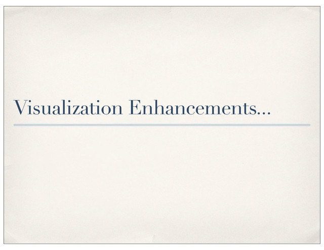 Visualization Enhancements...
