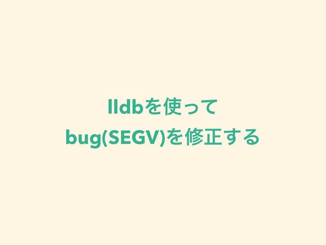 lldbΛ࢖ͬͯ
bug(SEGV)Λमਖ਼͢Δ
