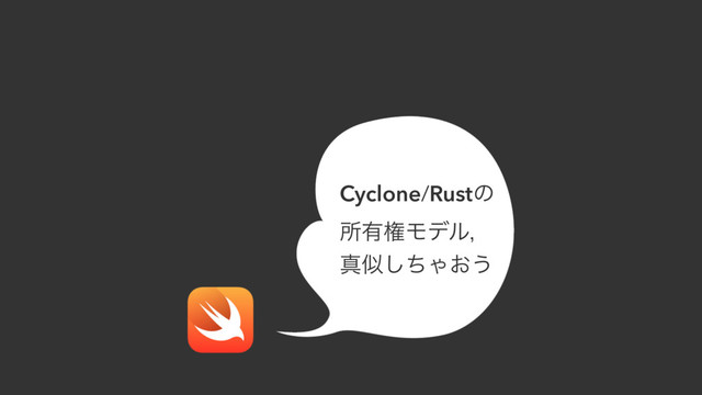 Cyclone/Rustͷ
ॴ༗ݖϞσϧɼ
ਅࣅͪ͠Ό͓͏
