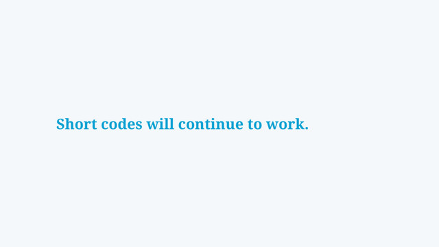 Short codes will continue to work.
