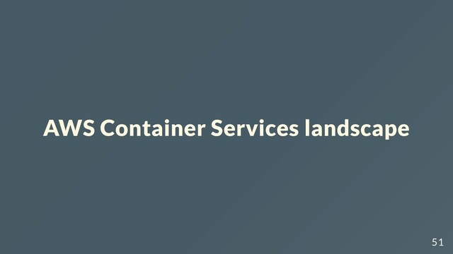 AWS Container Services landscape
51
