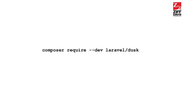 composer require --dev laravel/dusk
