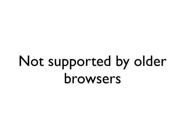 Not supported by older
browsers
